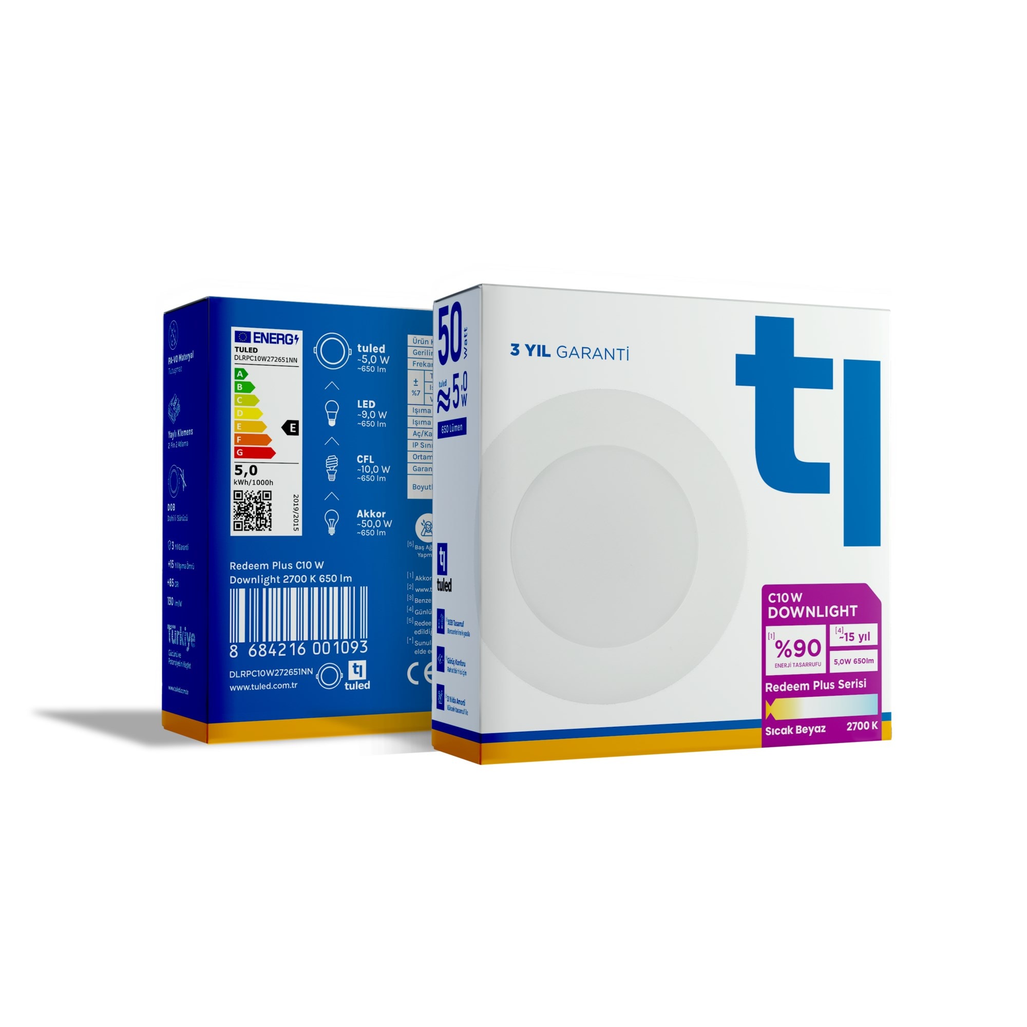 Tuled Redeem Plus C10W Downlight, Titreşimsiz, Göz Konforu, Tekli