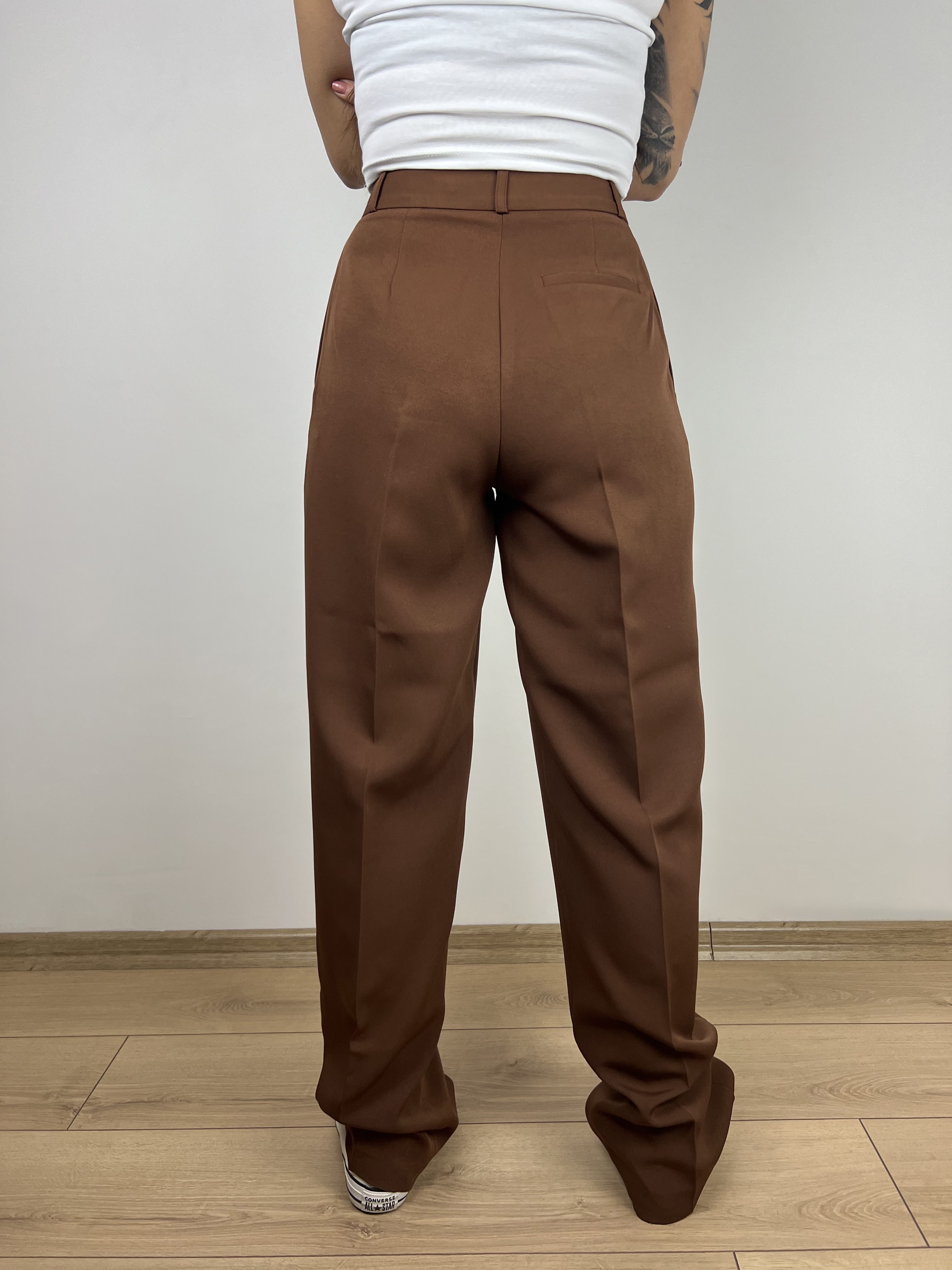 KAHVE STICKY DETAY PREMIUM PALAZZO PANTALON