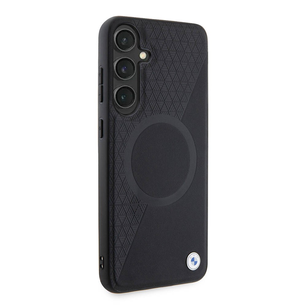 Galaxy S24 Plus Kılıf BMW Orjinal Lisanslı Magsafe Şarj Özellikli Yarım Dokulu Circle Leather Kılıf