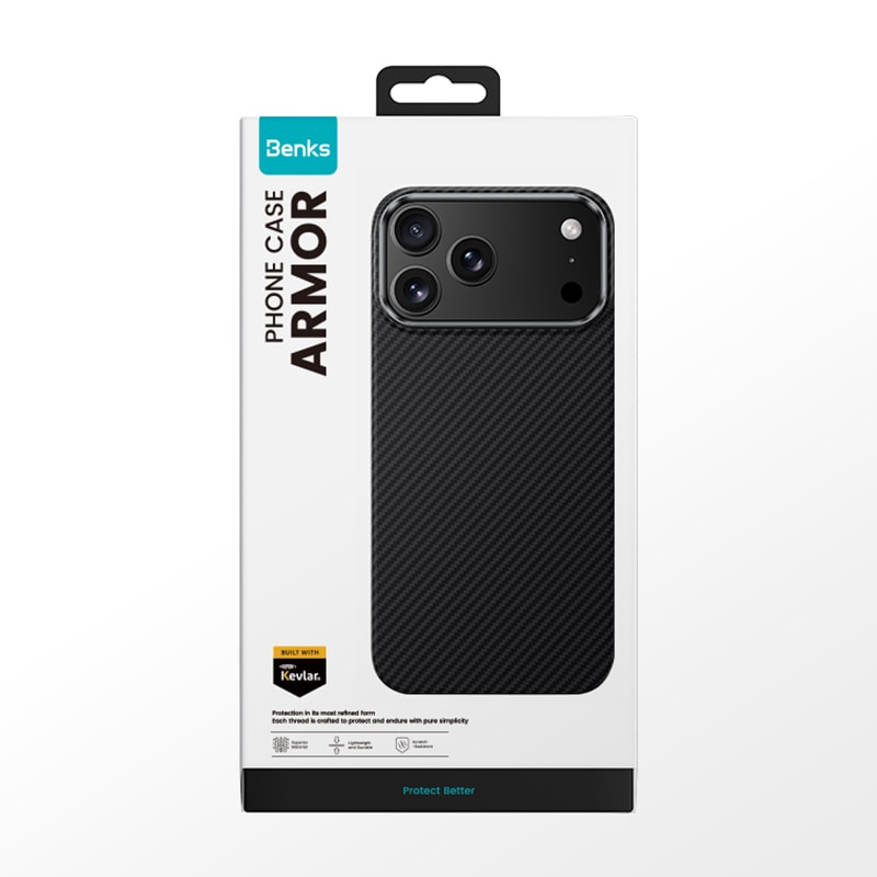Apple iPhone 17 Pro Max Kılıf Benks M-safe Şarj Özellikli Metal Kamera Çerçeveli Magnetik ArmorAir 600D Kevlar Fiber Kapak