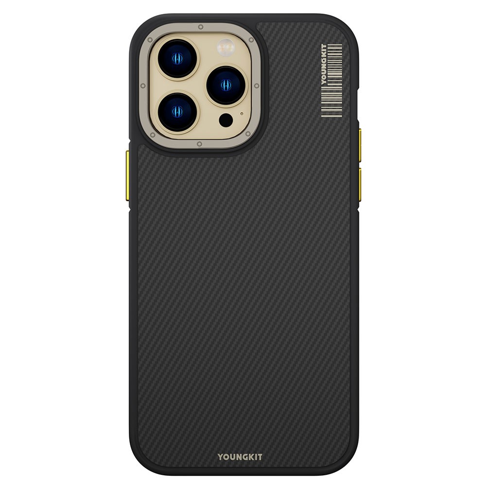 iPhone 14 Pro Kılıf Magsafe Şarj Özellikli YoungKit 600D Kevlar Kılıf