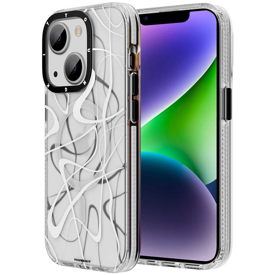 iPhone 14 Plus Kılıf Magsafe Şarj Özellikli Youngkit Water-Ink Serisi Kılıf