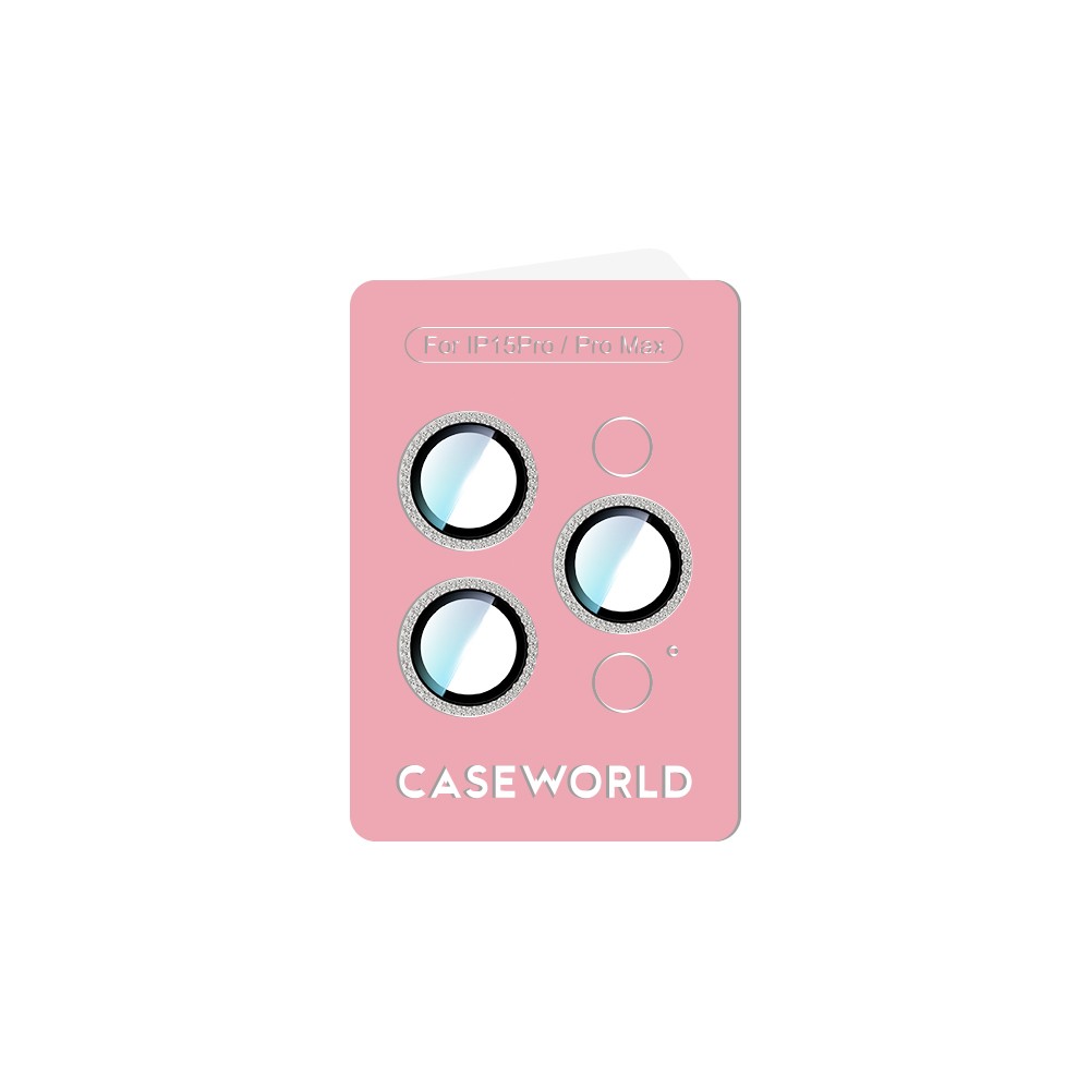 Apple iPhone 15 Pro CaseWorld Alloy Sparkling Diamond Serisi Taşlı Lens Koruyucu