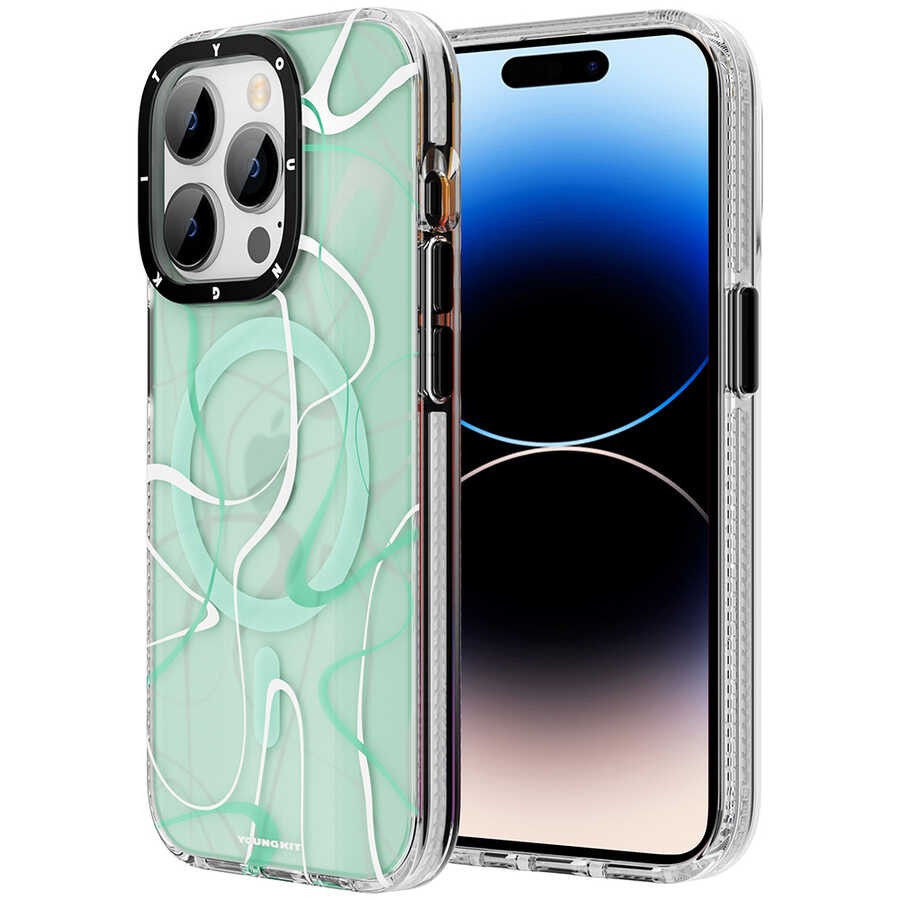 iPhone 14 Pro Max Kılıf Magsafe Şarj Özellikli Youngkit Water-Ink Serisi Kılıf