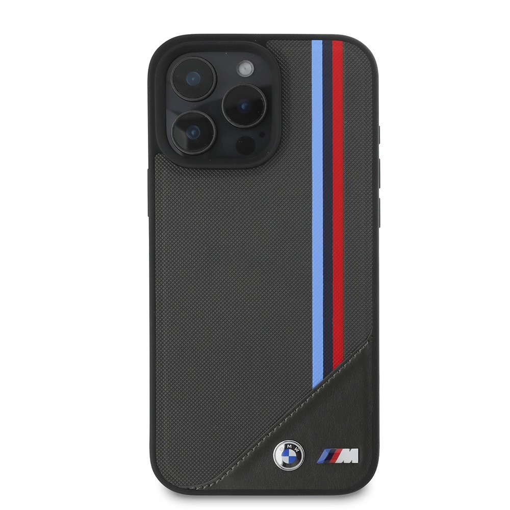 iPhone 16 Kılıf BMW Orjinal Lisanslı Magsafe Şarj Özellikli M Logolu Üç Çizgili Dikiş Detaylı Meshed Tricolor Stripes Kılıf