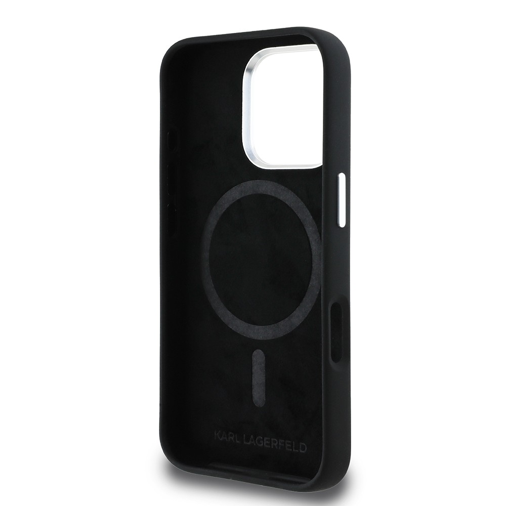 Apple iPhone 16 Pro Max Kılıf Karl Lagerfeld Orjinal Lisanslı Karl & Choupette Sketch Logo Sililkon Kapak