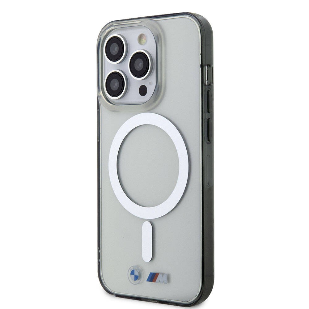 iPhone 15 Pro Max Kılıf BMW Magsafe Şarj Özellikli Transparan Silver Ring Orjinal Lisanslı Kılıf