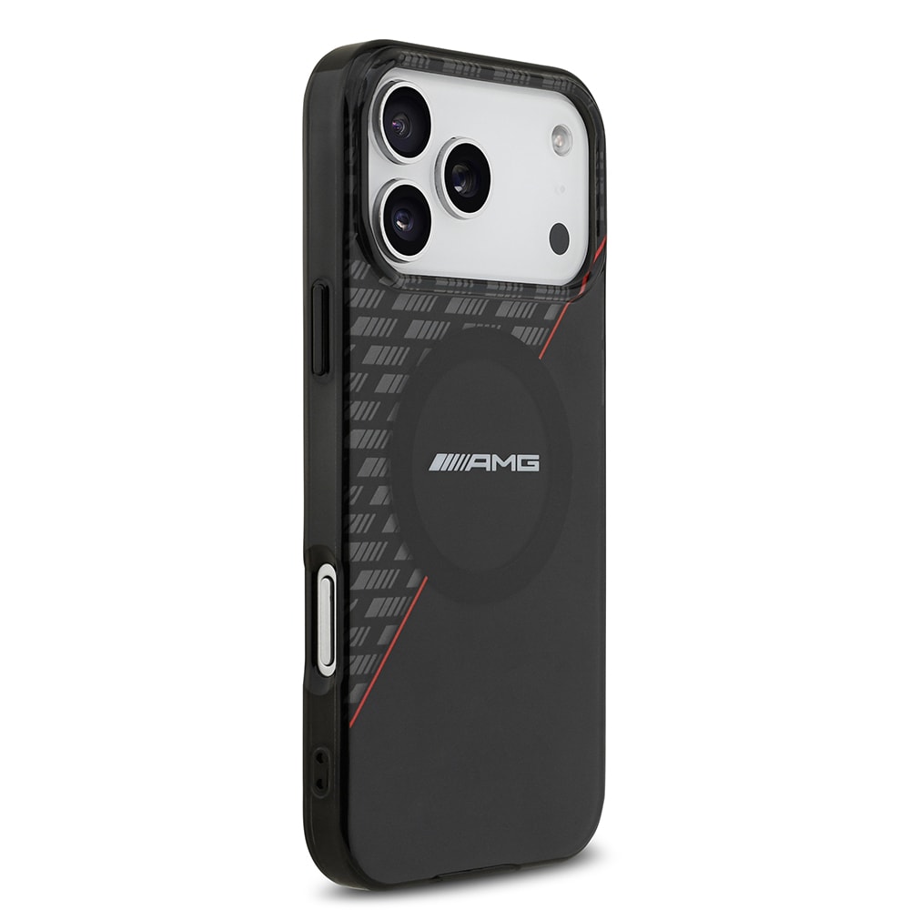 Apple iPhone 17 Pro Max Kılıf AMG Orjinal Lisanslı M-safe Şarj Özellikli Çift Katmanlı Kırmızı Çapraz Çizgili Kapak