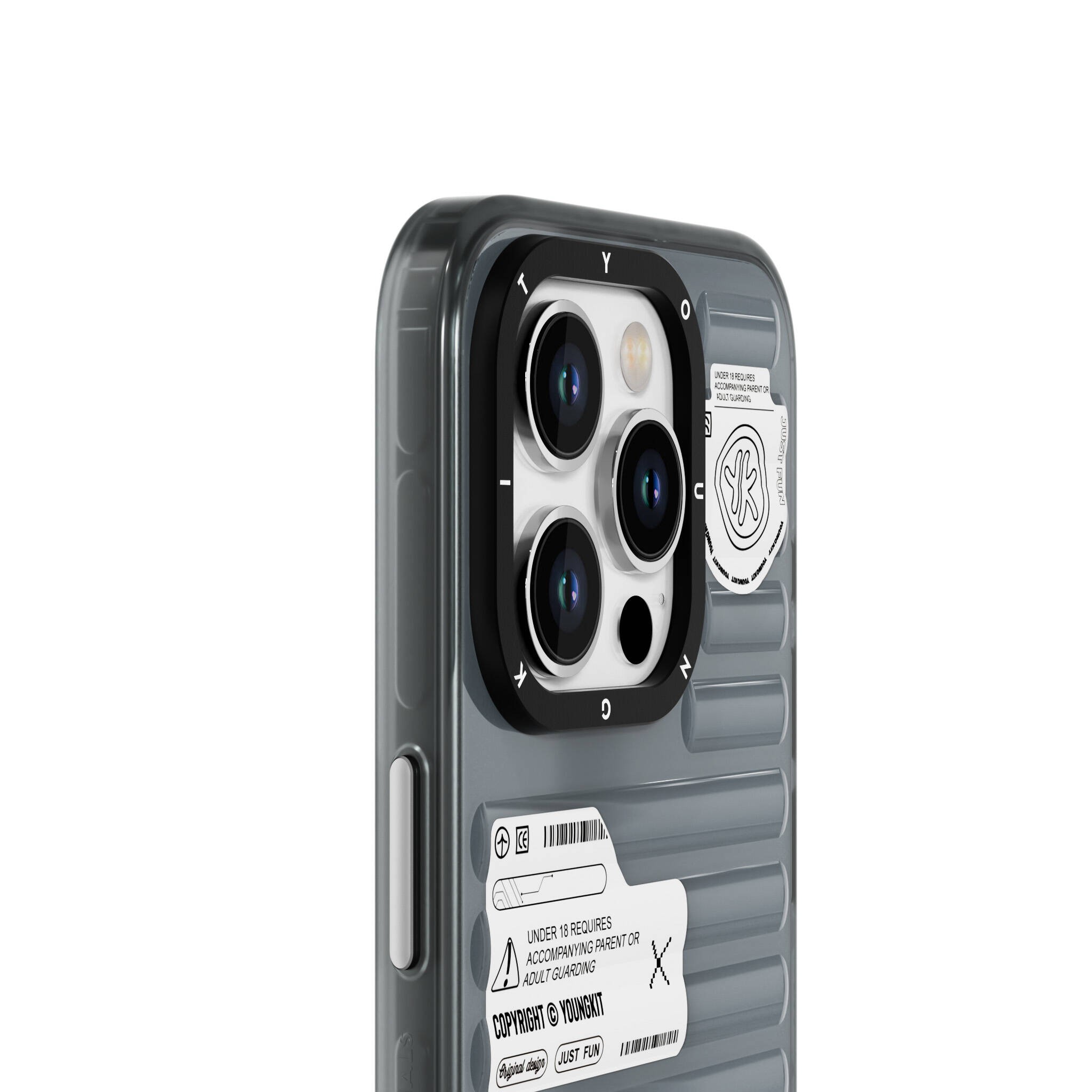 iPhone 15 Pro Max Kılıf Şeffaf Renkli Tasarım YoungKit Fluorite Serisi Kılıf