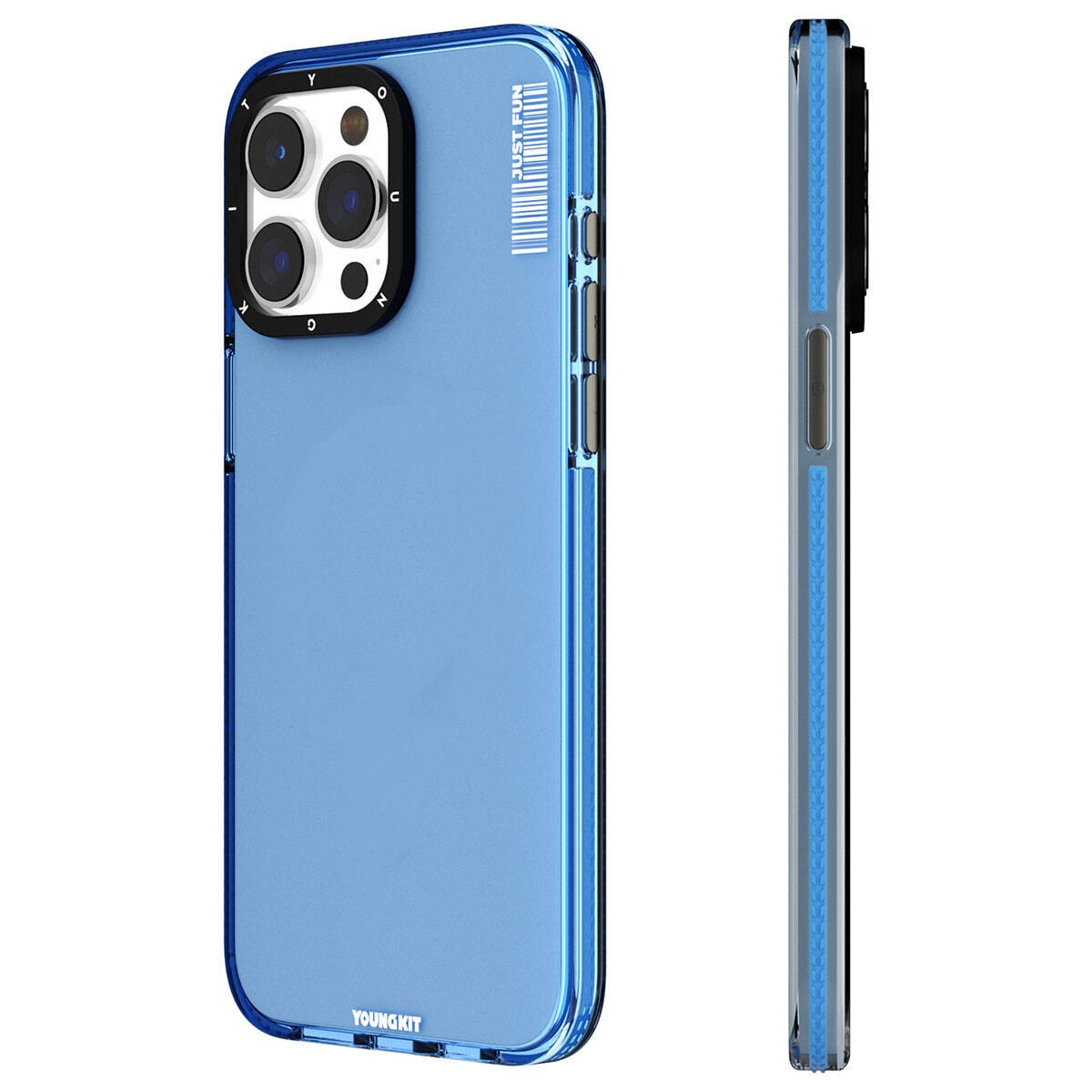 iPhone 15 Pro Max Kılıf Pürüzsüz Düz Arka Yüzey YoungKit Crystal Color Serisi Kılıf