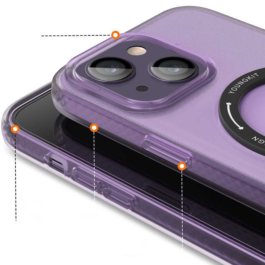 iPhone 14 Plus Kılıf Magsafe Şarj Özellikli Youngkit Rock Serisi Kılıf