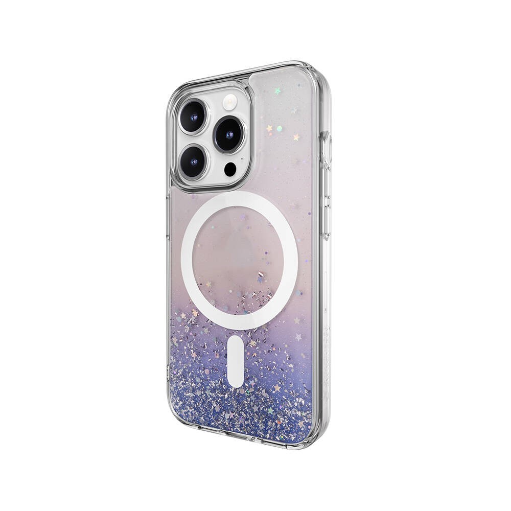iPhone 15 Pro Kılıf Magsafe Şarj Özellikli Parlayan Simli Şeffaf Lisanslı Switcheasy Starfield-M Kılıf