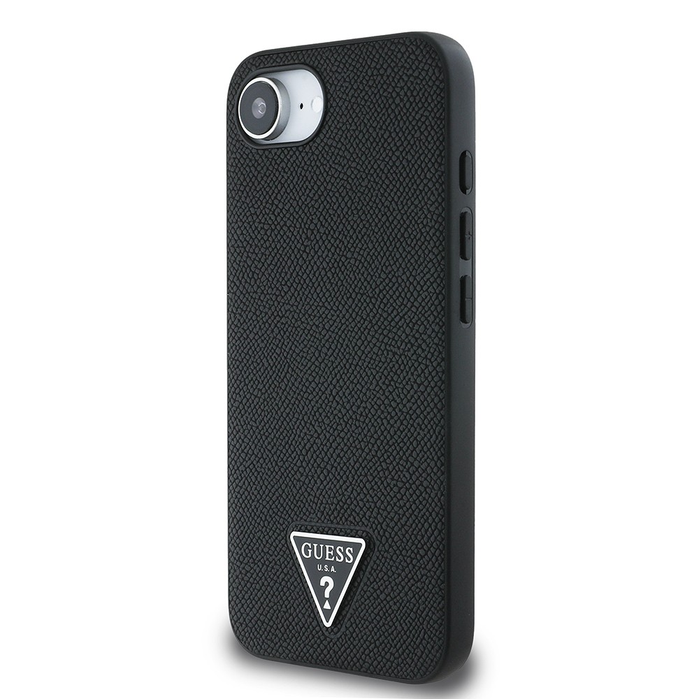 Apple iPhone 16E Kılıf Guess Orjinal Lisanslı M-safe Şarj Özellikli Grained Triangle Kapak