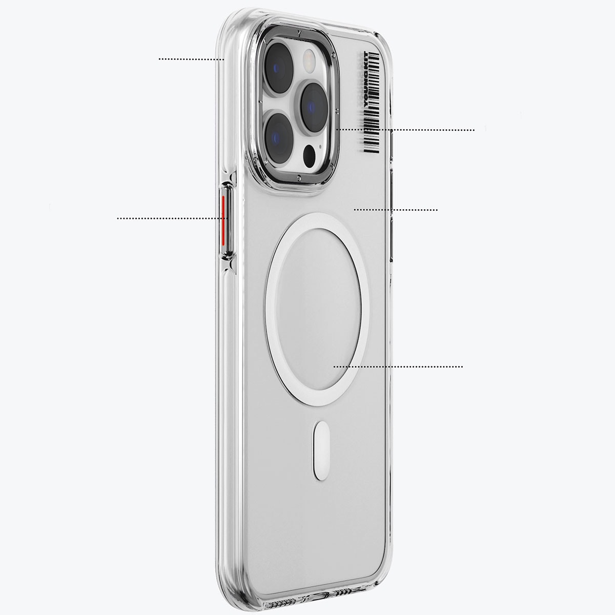 iPhone 14 Pro Kılıf Magsafe Şarj Özellikli Şeffaf Youngkit Crystal Shield Serisi Kılıf
