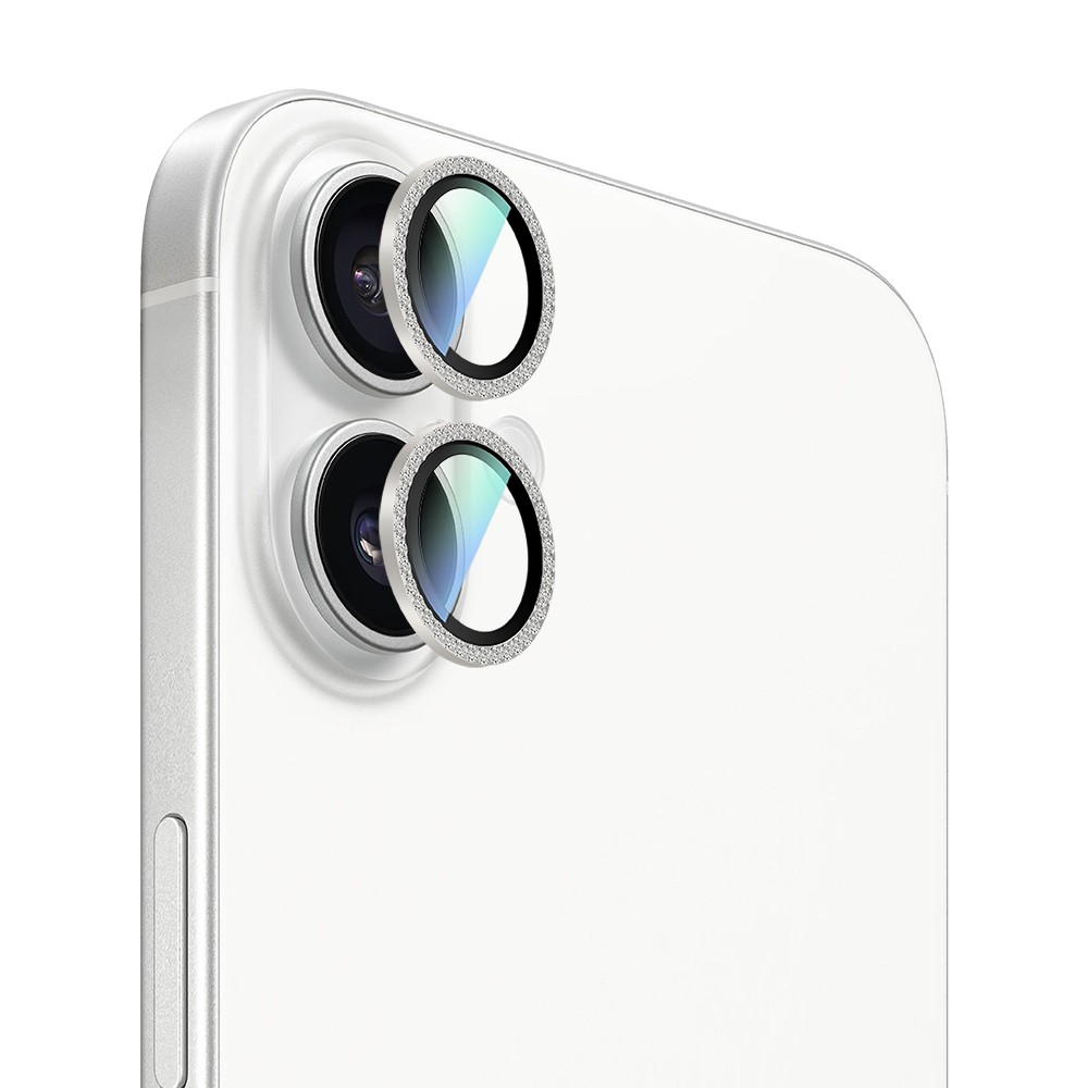Apple iPhone 16 CaseWorld Alloy Sparkling Diamond Serisi Taşlı Lens Koruyucu