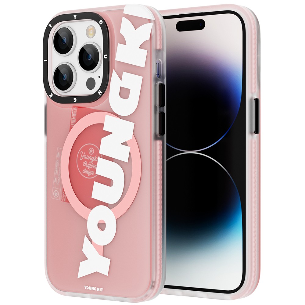 iPhone 14 Pro Kılıf Magsafe Şarj Özellikli Youngkit Binfen Serisi Yazı Temalı Kılıf