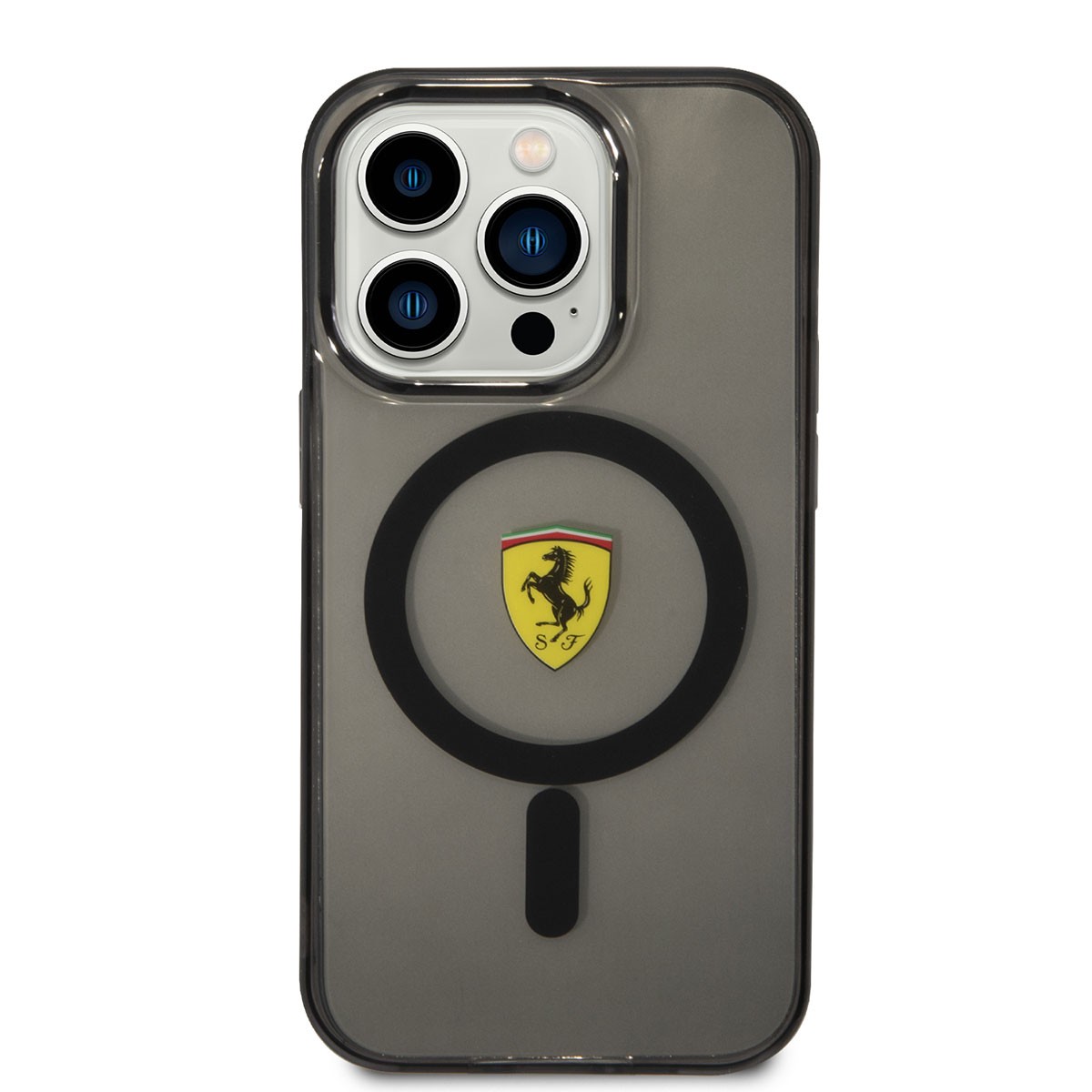 iPhone 14 Pro Max Kılıf Ferrari Magsafe Şarj Özellikli Yarı Transparan Dizayn Kılıf