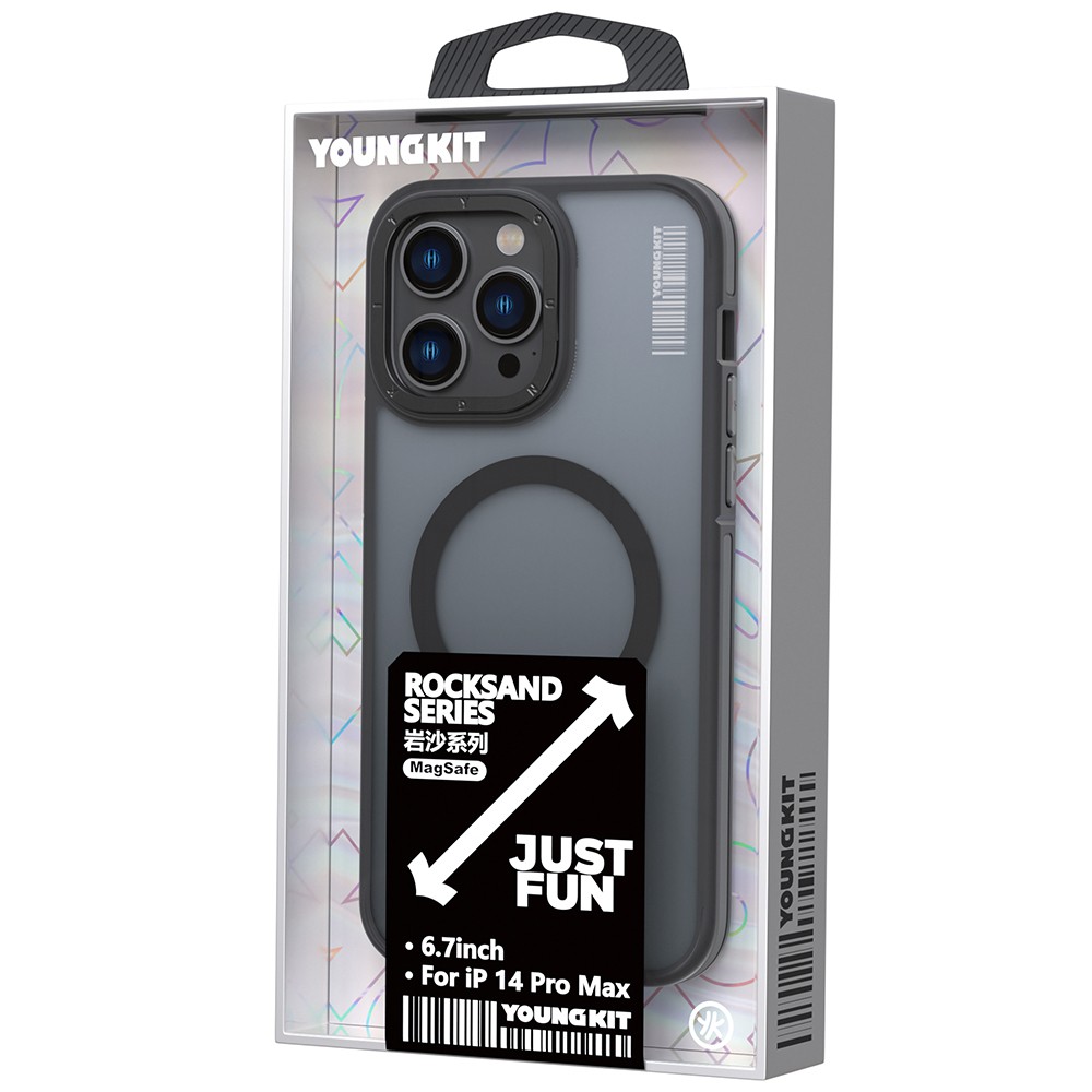iPhone 14 Pro Kılıf Magsafe Şarj Özellikli Youngkit Rock Sand Serisi Kılıf