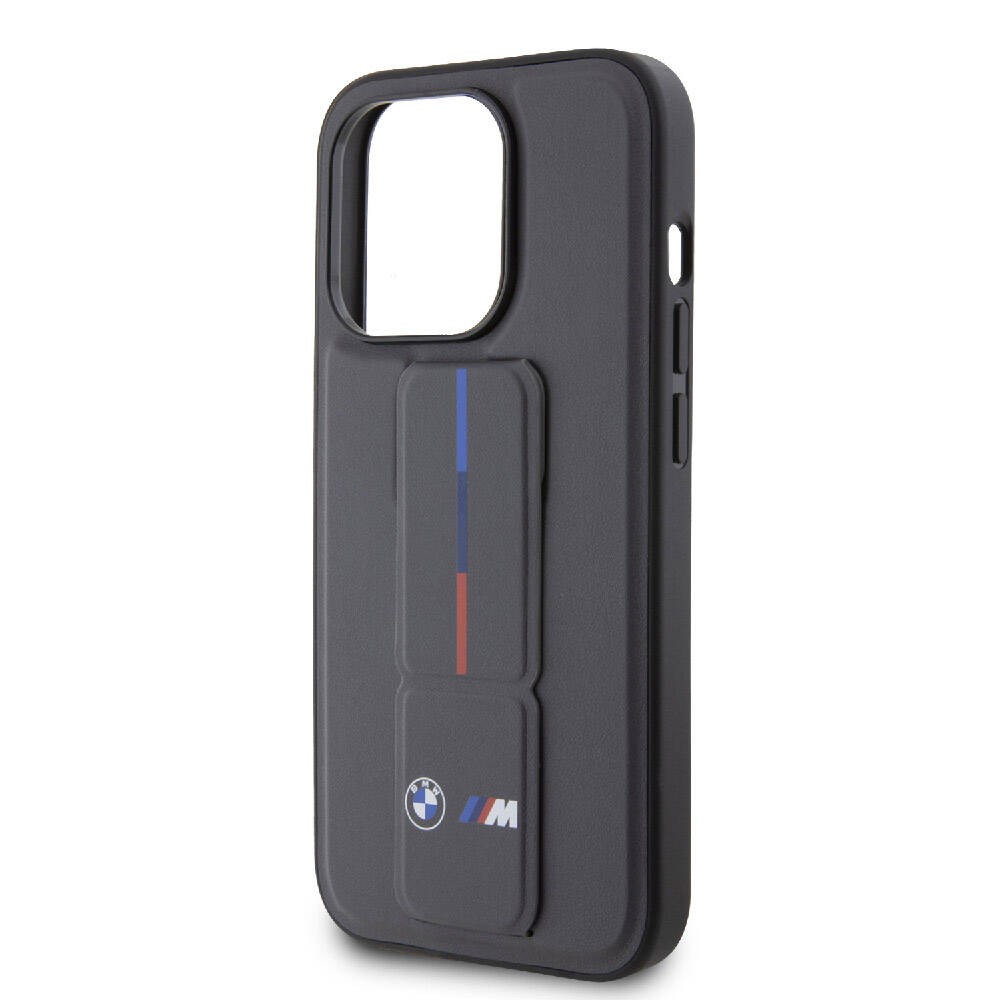 iPhone 15 Pro Kılıf BMW Orjinal Lisanslı M Şerit ve Logolu Standlı Kılıf