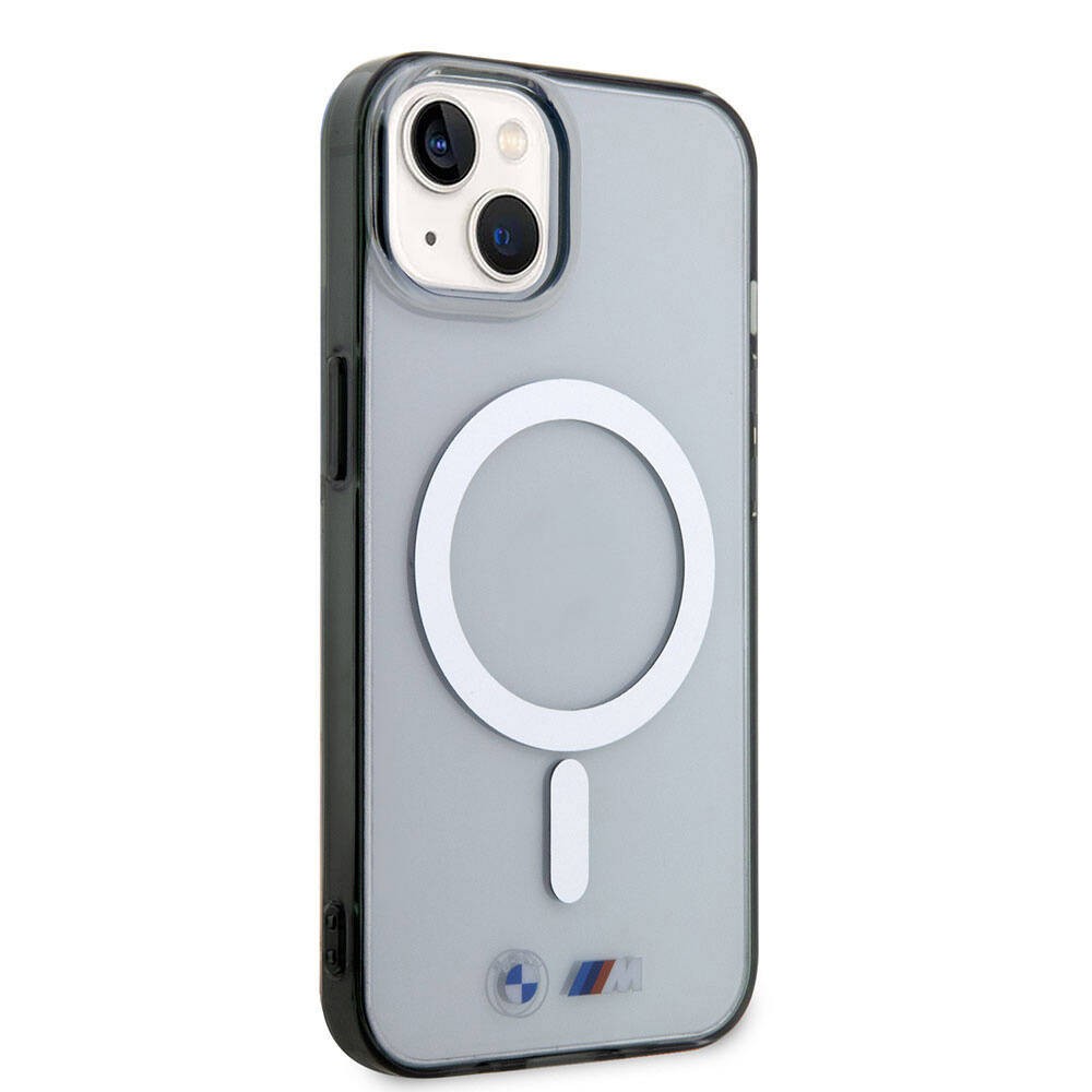 iPhone 15 Kılıf BMW Magsafe Şarj Özellikli Transparan Silver Ring Orjinal Lisanslı Kılıf
