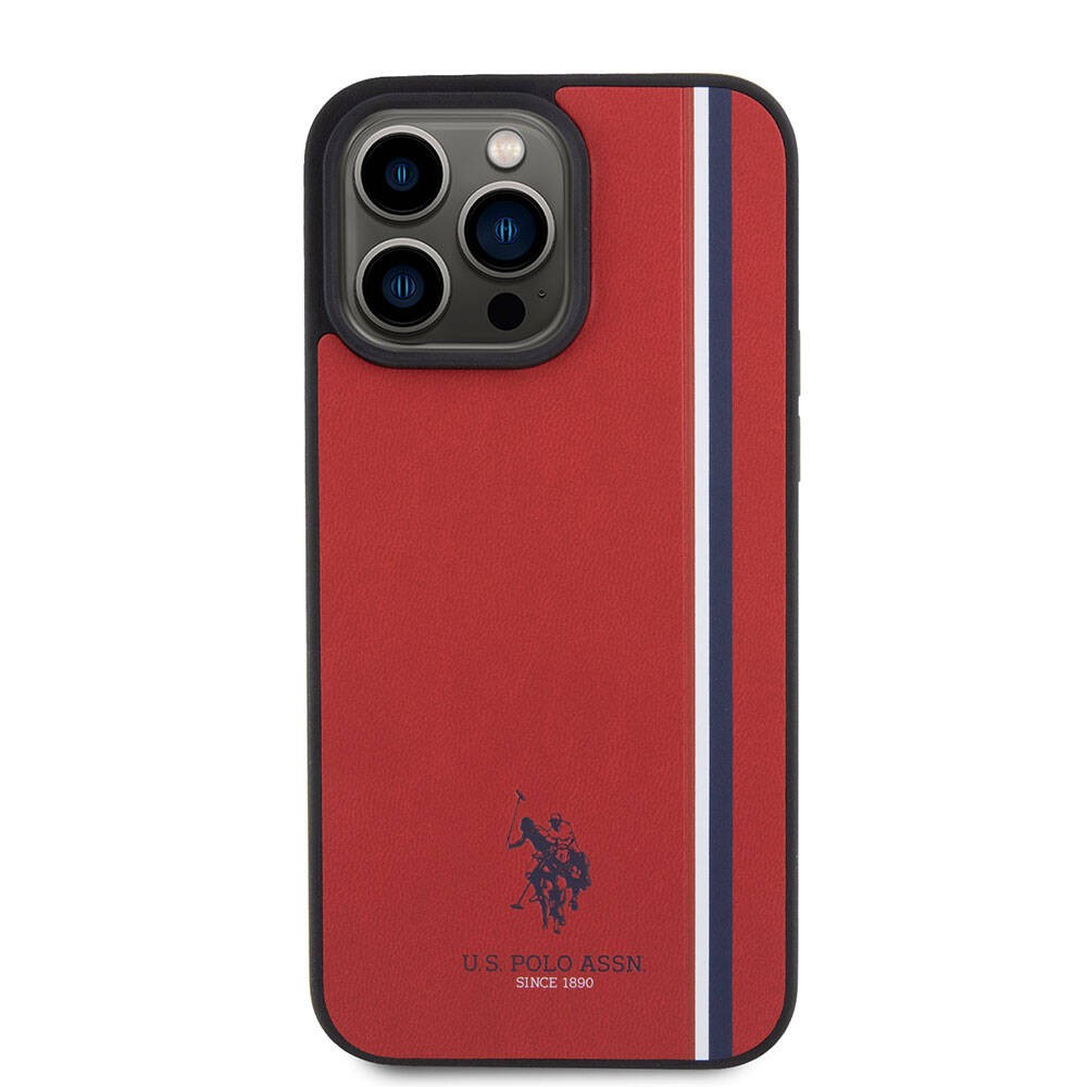 iPhone 15 Pro Max Kılıf U.S. Polo Assn. Orjinal Lisanslı Üç Renk Şerit Tasarımlı Baskı Logolu Kılıf