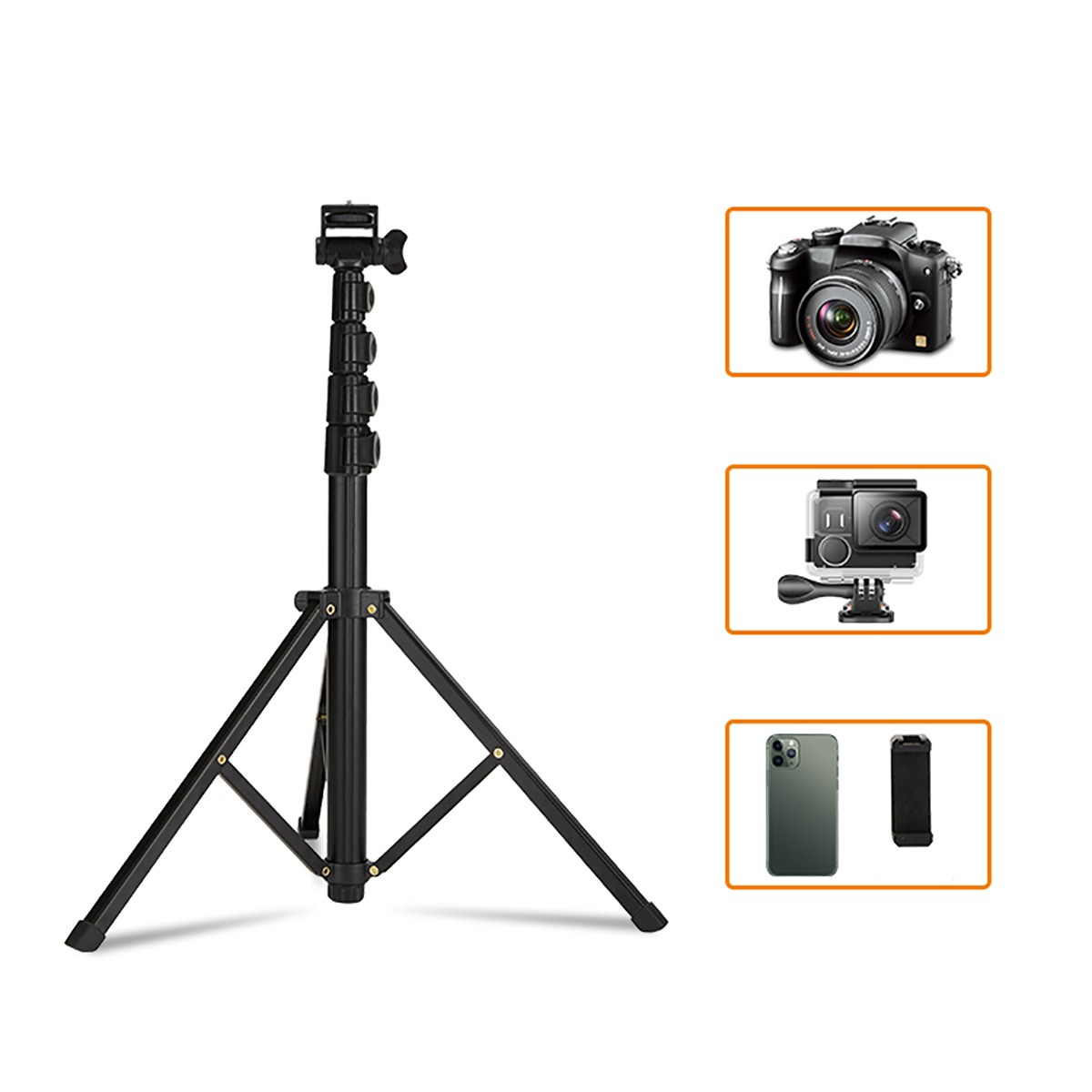 Jmary MT-39 5 Kademeli 153cm Fonksiyonel 2 in 1 Monopod 360 Derece Dönebilen Başlıklı Tripod