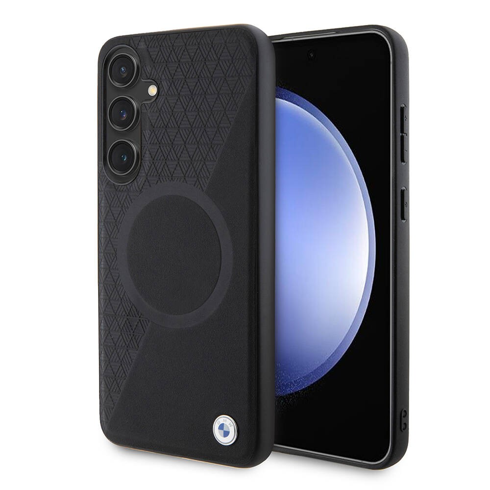 Galaxy S24 Plus Kılıf BMW Orjinal Lisanslı Magsafe Şarj Özellikli Yarım Dokulu Circle Leather Kılıf