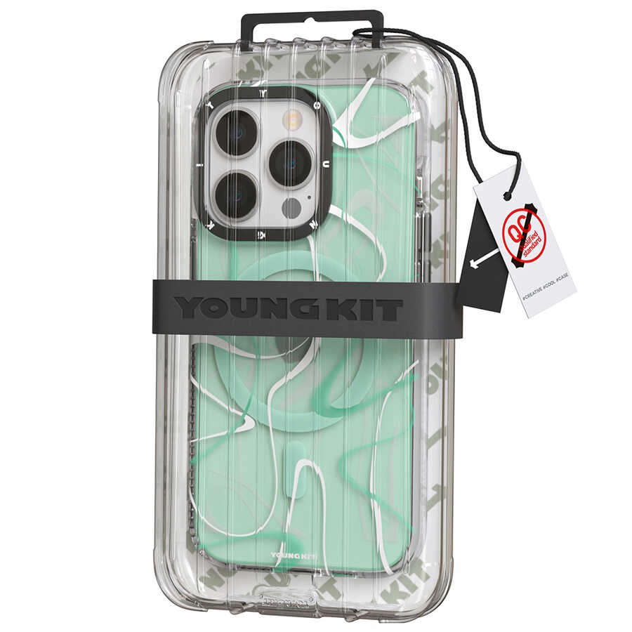 iPhone 14 Pro Kılıf Magsafe Şarj Özellikli Youngkit Water-Ink Serisi Kılıf