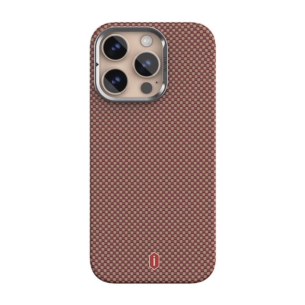 Apple iPhone 16 Pro Max Kılıf Wiwu DCC-208 M-safe Şarj Özellikli Kamera Standlı Aramid Fiber Tasarım Kevlar Kapak