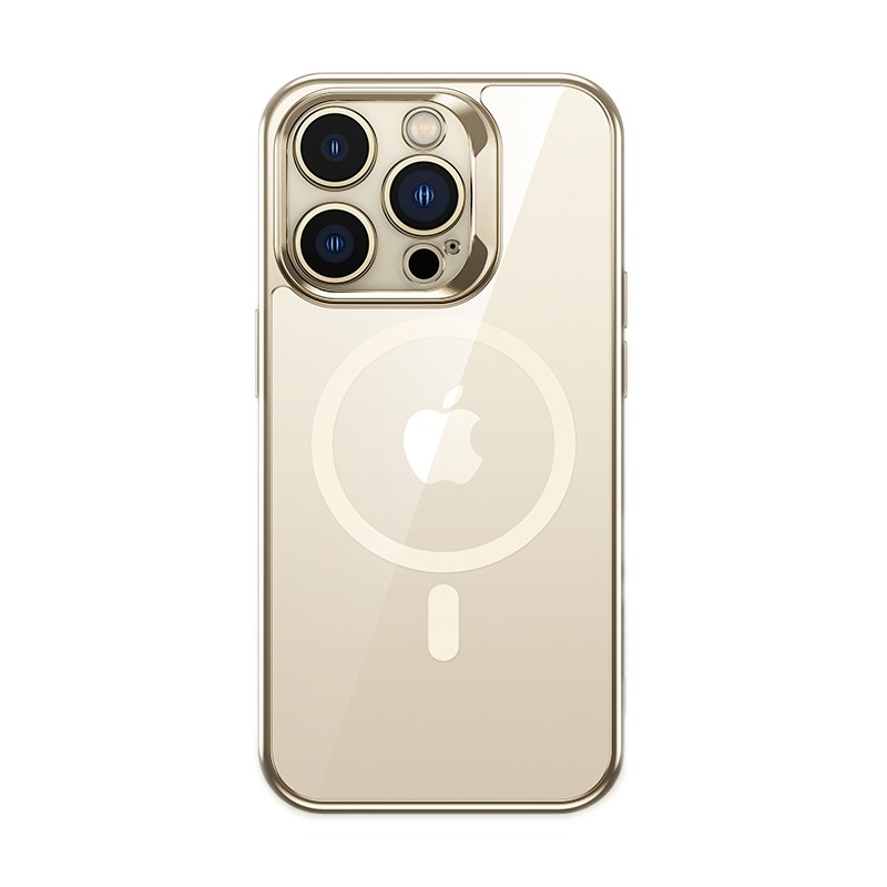 iPhone 14 Pro Max Kılıf Magsafe Şarj Özellikli Cam Yüzey Ekran Koruyuculu Benks Electroplated Kılıf