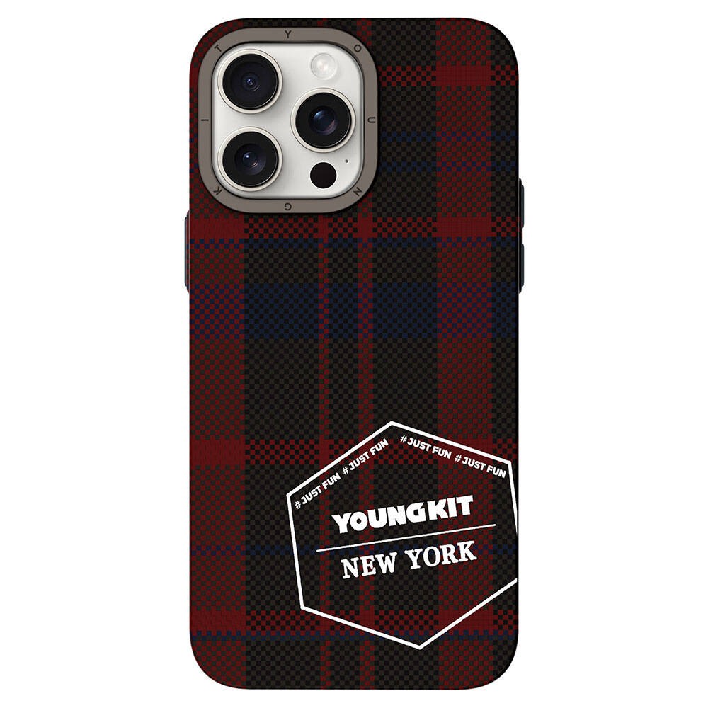 iPhone 14 Pro Max Kılıf Ekose Desenli Youngkit Gezhi Serisi Kılıf