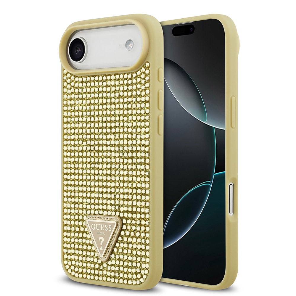 Apple iPhone 17 Air Kılıf Guess Orjinal Lisanslı Taşlı Arka Yüzey Üçgen Logolu Kapak