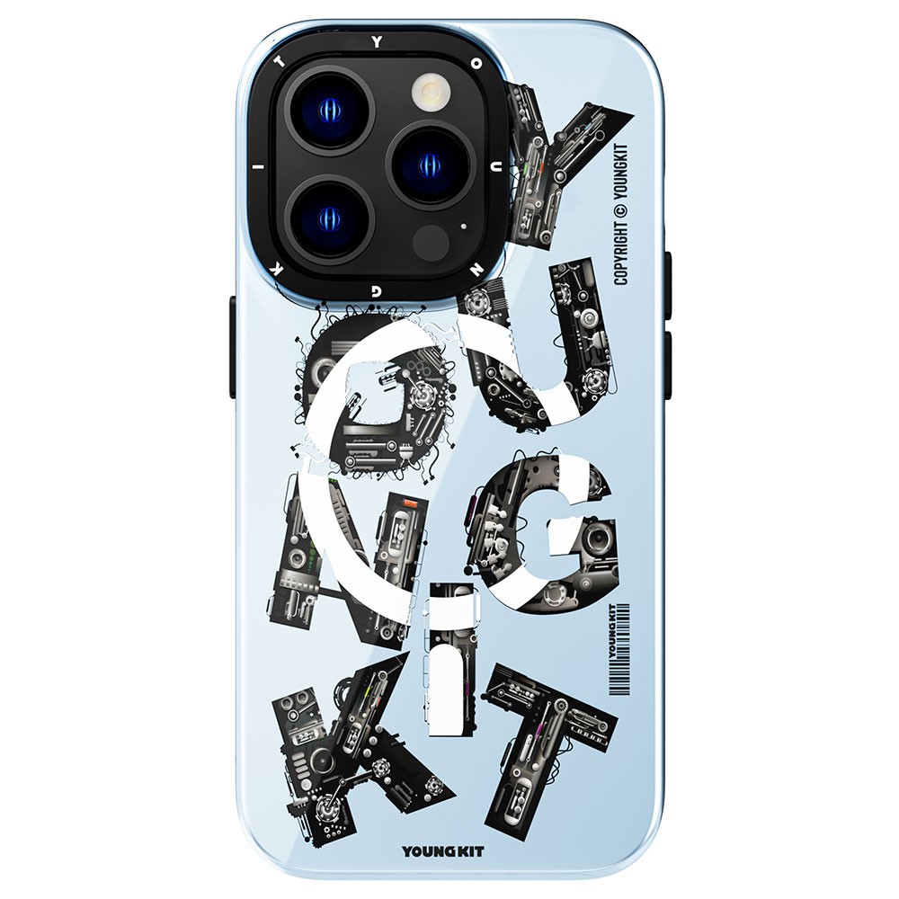 iPhone 14 Pro Max Kılıf Magsafe Şarj Özellikli Yazı Temalı YoungKit Mechanic Serisi Kılıf