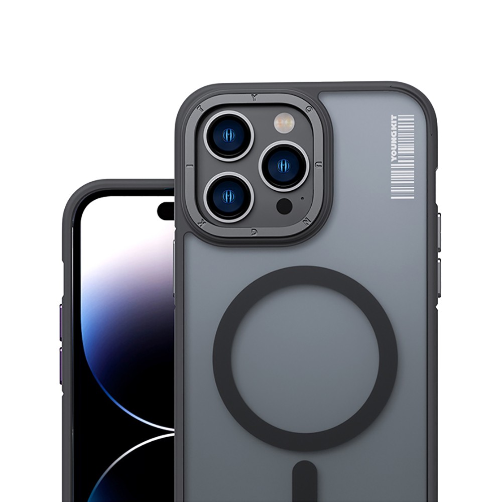 iPhone 14 Pro Max Kılıf Magsafe Şarj Özellikli Youngkit Rock Sand Serisi Kılıf