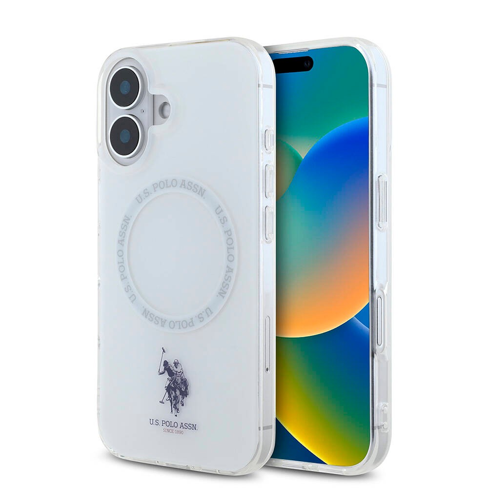 iPhone 16 Kılıf U.S. Polo Assn. Orjinal Lisanslı Magsafe Şarj Özellikli IML Double Horse Logolu Ring Kılıf