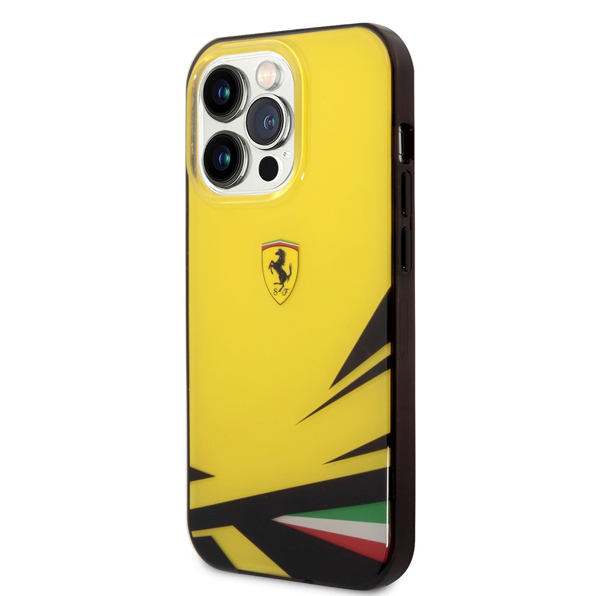 iPhone 14 Pro Max Kılıf Ferrari Sarı İtalyan Bayrak Baskılı Dizayn Kılıf