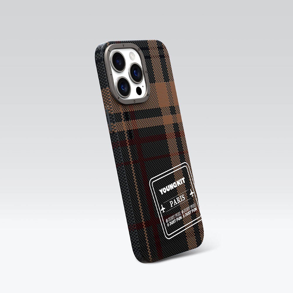 iPhone 14 Pro Max Kılıf Ekose Desenli Youngkit Gezhi Serisi Kılıf