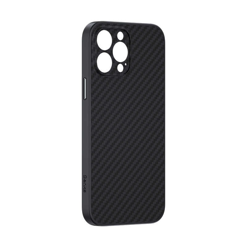 iPhone 13 Pro Max Kılıf Karbon Fiber Benks Hybrid Kevlar Kılıf