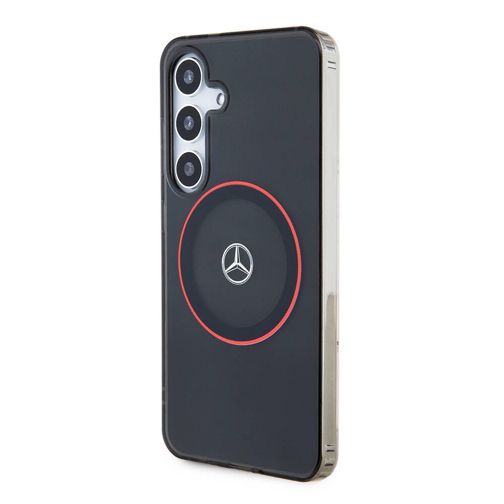 Galaxy S24 Kılıf Mercedes Benz Orjinal Lisanslı Magsafe Şarj Özellikli IML Yıldız Logolu Red Ring Kılıf