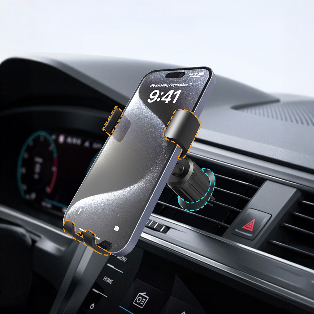 Lenyes CR181 360 Derece Dönebilen Havalandırma Tasarımlı Araç Telefon Tutucu