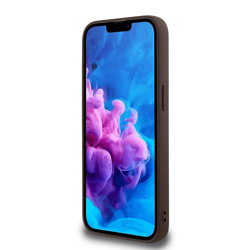 Apple iPhone 16E Kılıf Guess Orjinal Lisanslı M-safe Şarj Özellikli PU Üçgen Logo 4G Desenli Kapak