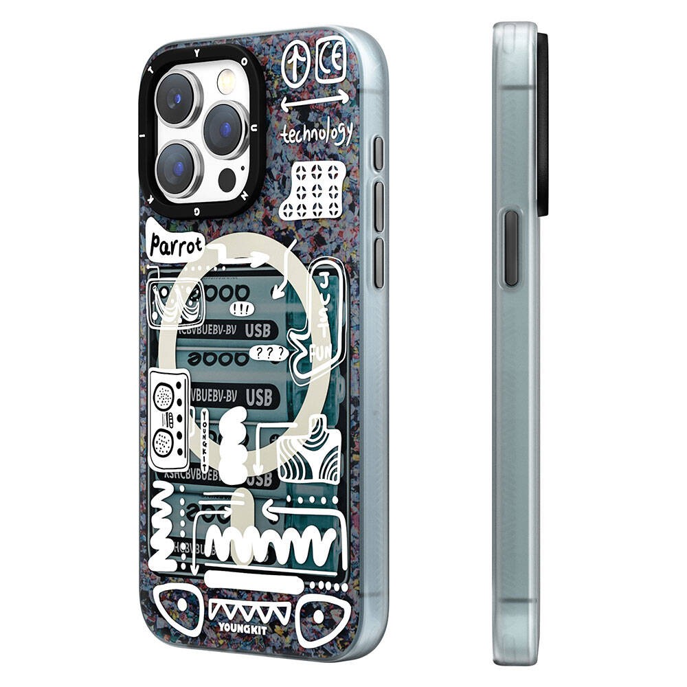 iPhone 15 Pro Kılıf Magsafe Şarj Özellikli Youngkit Dark Matter Serisi Kılıf