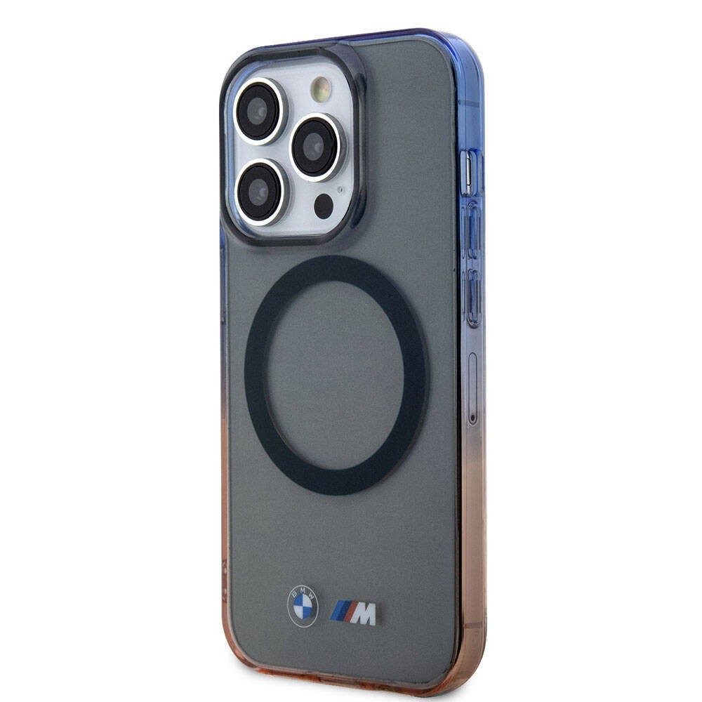 iPhone 15 Pro Max Kılıf BMW Magsafe Şarj Özellikli Transparan Renkli Çerçeveli Orjinal Lisanslı Kılıf