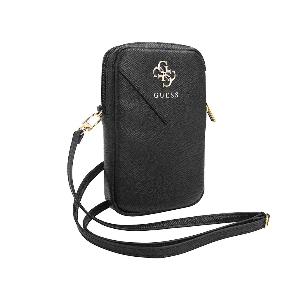 Guess Orjinal Lisanslı 4G Metal Logolu Fermuarlı PU Deri Çapraz Askılı Vücut Çantası