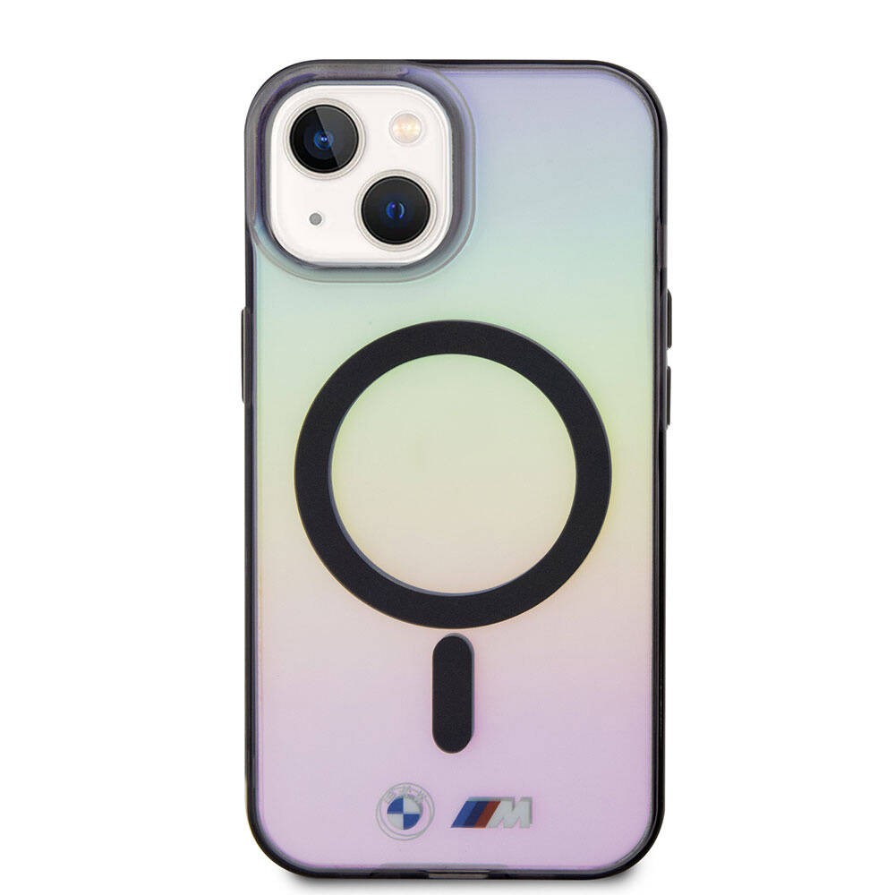 iPhone 15 Kılıf BMW Magsafe Şarj Özellikli Transparan Renk Geçişli Iridescent Orjinal Lisanslı Kılıf