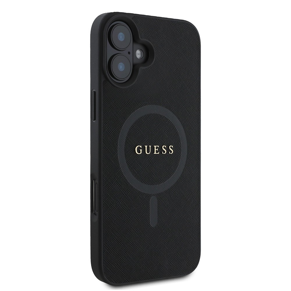 iPhone 16 Kılıf Guess Orjinal Lisanslı Magsafe Şarj Özellikli Yazı Logolu Saffiano Classic Kılıf