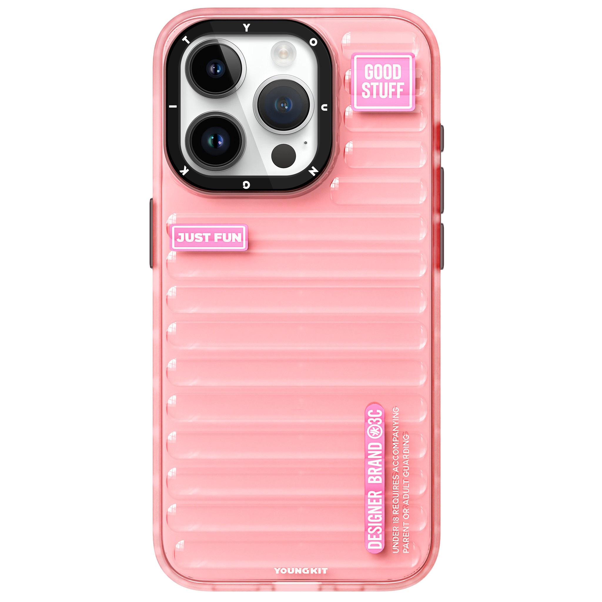 iPhone 15 Pro Max Kılıf Şeffaf Renkli Tasarım YoungKit Fluorite Serisi Kılıf