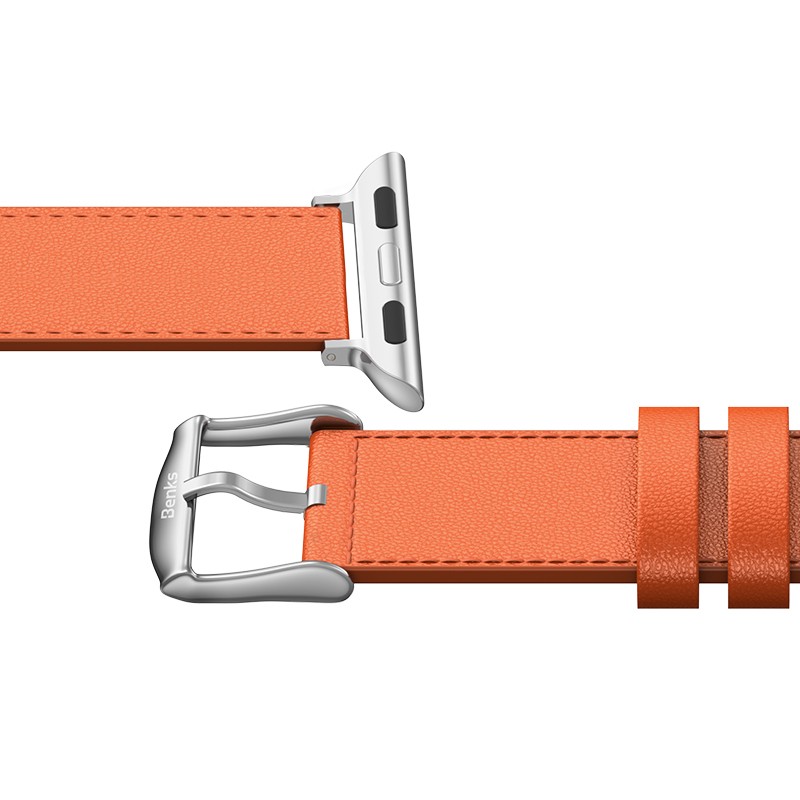 Apple Watch 7 41mm Benks Vintage Genuine Leather Serisi Deri Kordon Strap Kayış