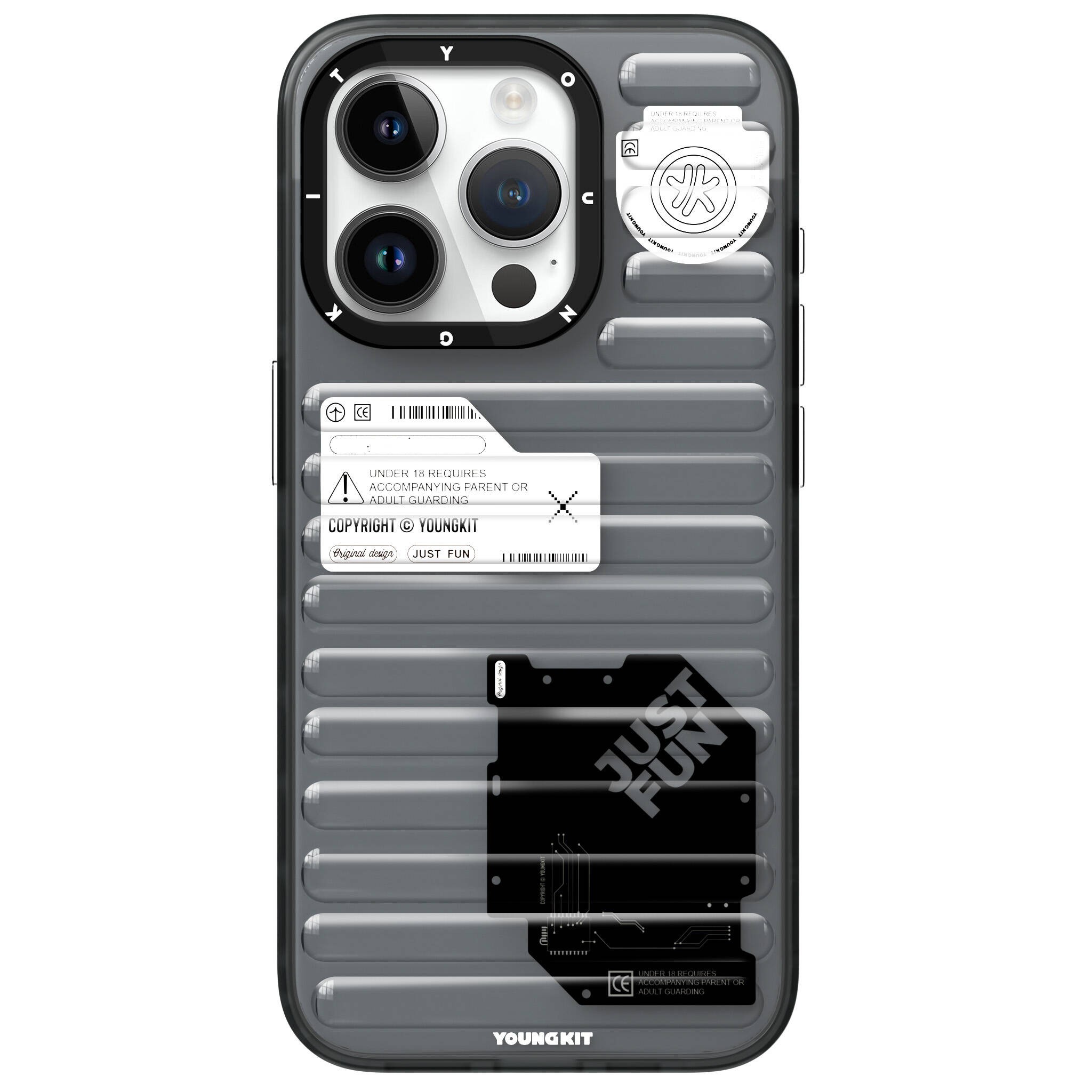 iPhone 15 Pro Max Kılıf Şeffaf Renkli Tasarım YoungKit Fluorite Serisi Kılıf