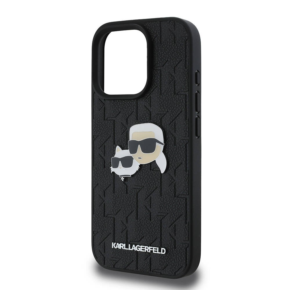 iPhone 16 Pro Kılıf Karl Lagerfeld Orjinal Lisanslı K&C Heads Monogram Pin Kılıf